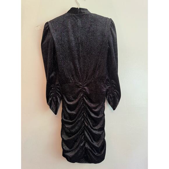 REBECCA VALLANCE MOON RIVER MINI DRESS - BLACK/METALLIC size 6 - Picture 9 of 14
